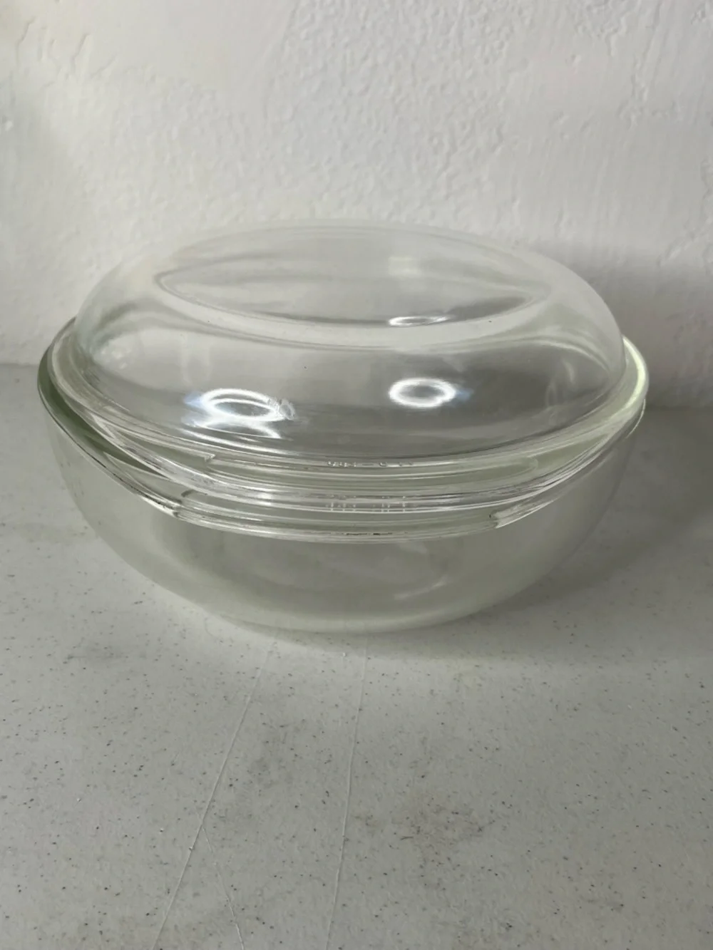 Vintage Pyrex Clear Glass Bowl with Matching Lid Q 1 1/2